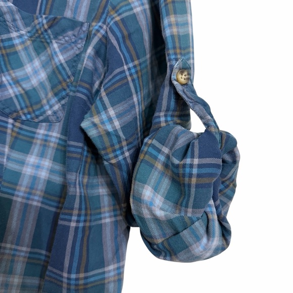 LL Bean Blue Plaid Lakewashed 100% Cotton Button Up Oxford Shirt Size X LARGE - Picture 4 of 7
